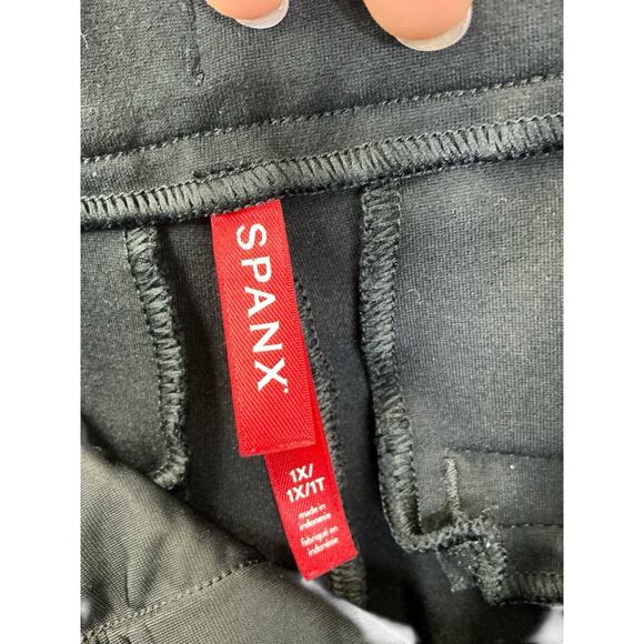 SPANX Pull On Leggings Women's 1X Black Stretch Knit Skinny Ankle High Rise - Picture 9 of 12